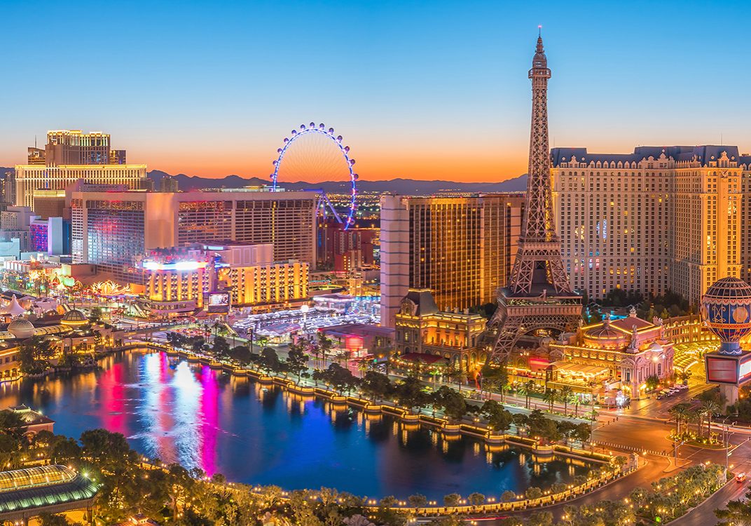 Aerial view of Las Vegas strip in Nevada USA